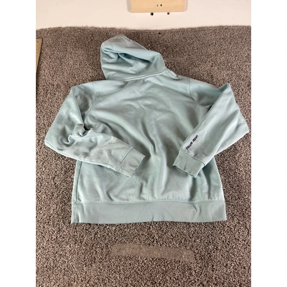 Under Armour Kids Mint Green Purple Big Logo Fleece Hoodie Sweatshirt Size‎ MD